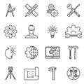Engineering and Construction line icon set. Vector illustration. Royalty Free Stock Photo